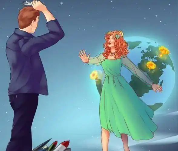 原创10幅寓意深刻的讽刺插画:人类如何无理破坏大自然_男人_女友_女孩