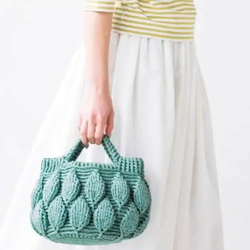 钩针包包立体叶子钩针编织包