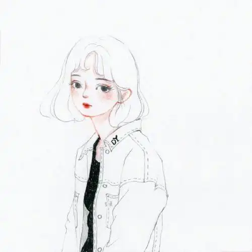 简单易画的动漫少女插画,画风简约的插画少女