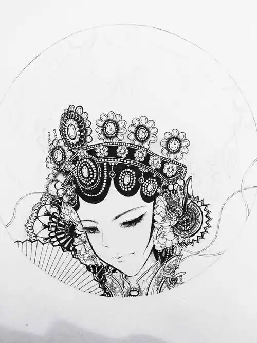 黑白插画国粹一景吴畏67676767