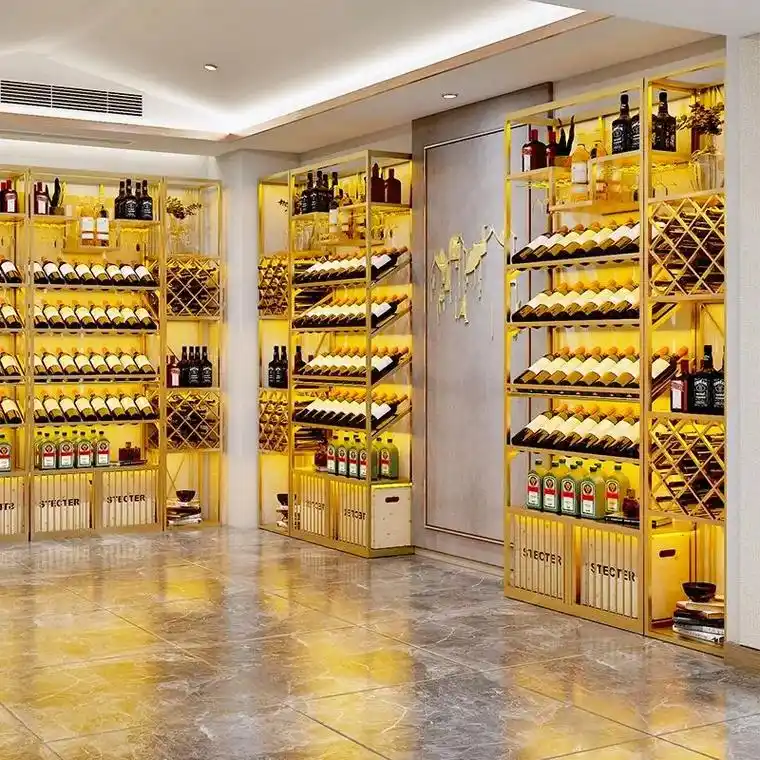 简约创意红酒柜高档商用酒庄多层葡萄酒架