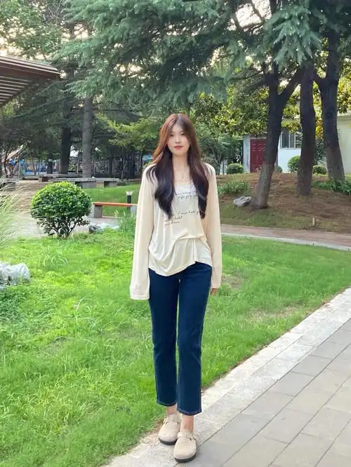 177130高个子微胖女生慵懒舒适休闲穿搭