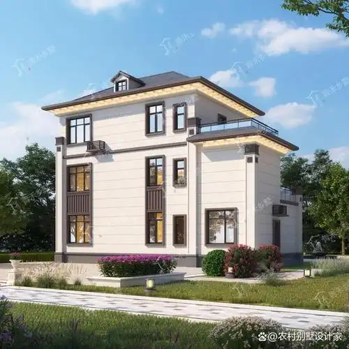 14x9米新中式三层别墅推荐,占地120平,6房3厅3卫带书房和娱乐室