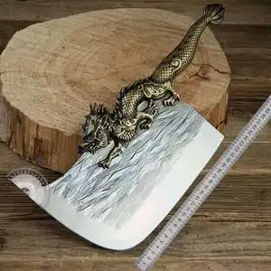 龙泉菜刀家用砍骨刀龙头刀切片刀斩切刀抖音同款锋利厨师专用刀具