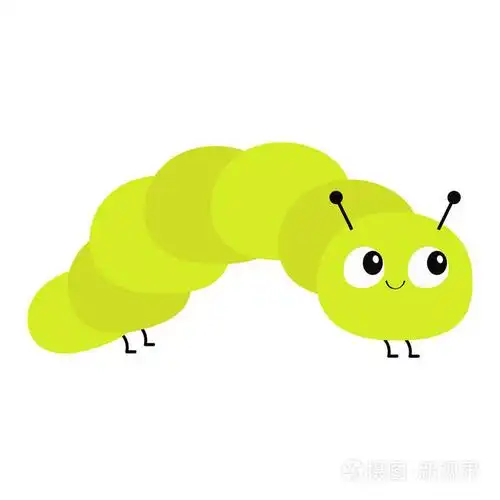 毛毛虫昆虫图标.婴儿收藏.爬行 catapillar bug.可爱的卡通滑稽人物.