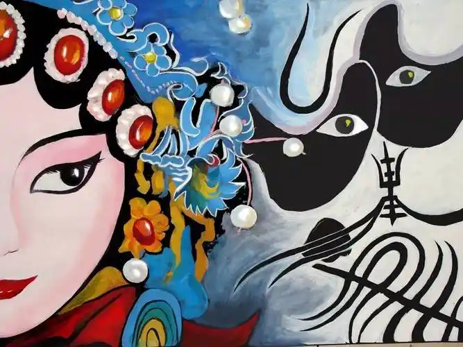 京剧脸谱水彩画京剧脸谱水粉画