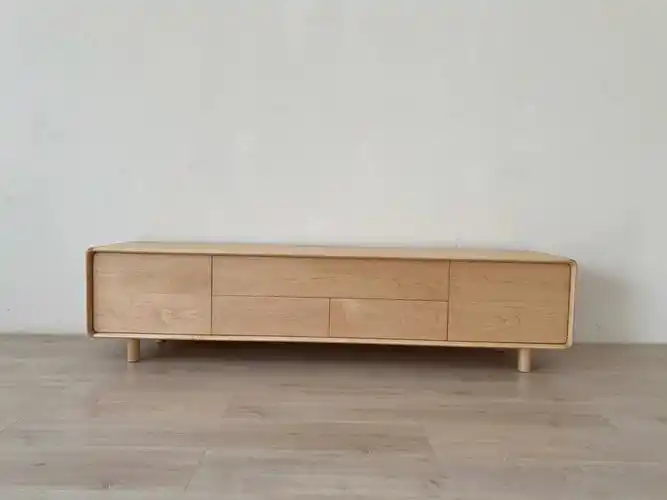 硬枫圆角电视柜一木连做纹理优美