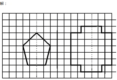 (6分) 在方格纸上画出轴对称图形的另一半._百度教育