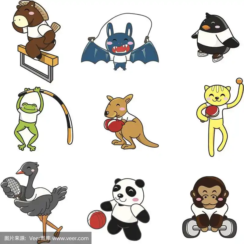 卡通动物的运动