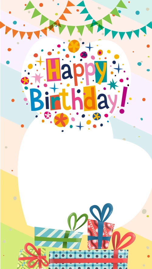 生日快乐礼物堆海报背景素材