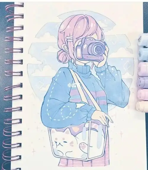 马克笔手绘素材可爱的女孩