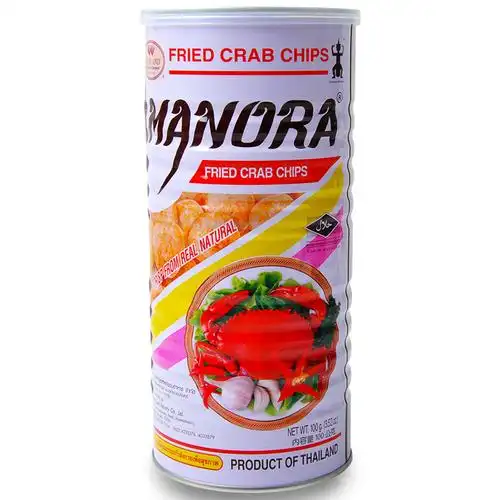 泰国玛努拉香酥蟹味木薯片g铁罐装进口食品