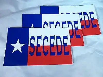 3 pack of texas lone star flag secede bumper sticker-the