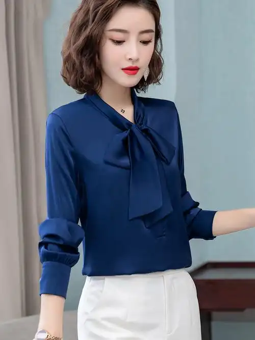 杭州新款真丝衬衫女士长袖春秋2022年职业潮牌衬衫