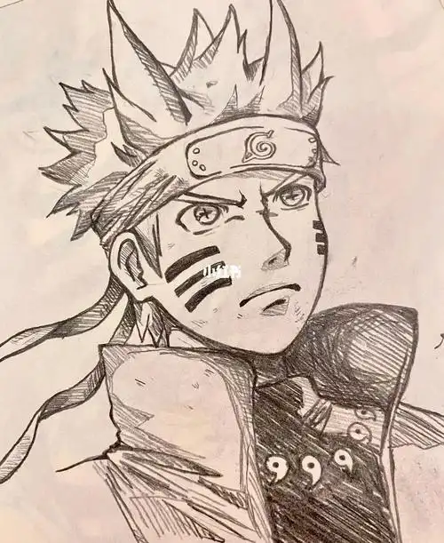 鸣人仙人模式手绘