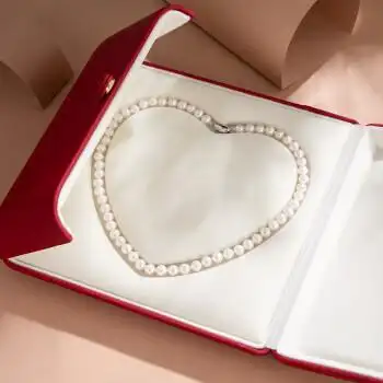 中国黄金 珍珠项链女士送妈妈婆婆生日礼物 7.2mm