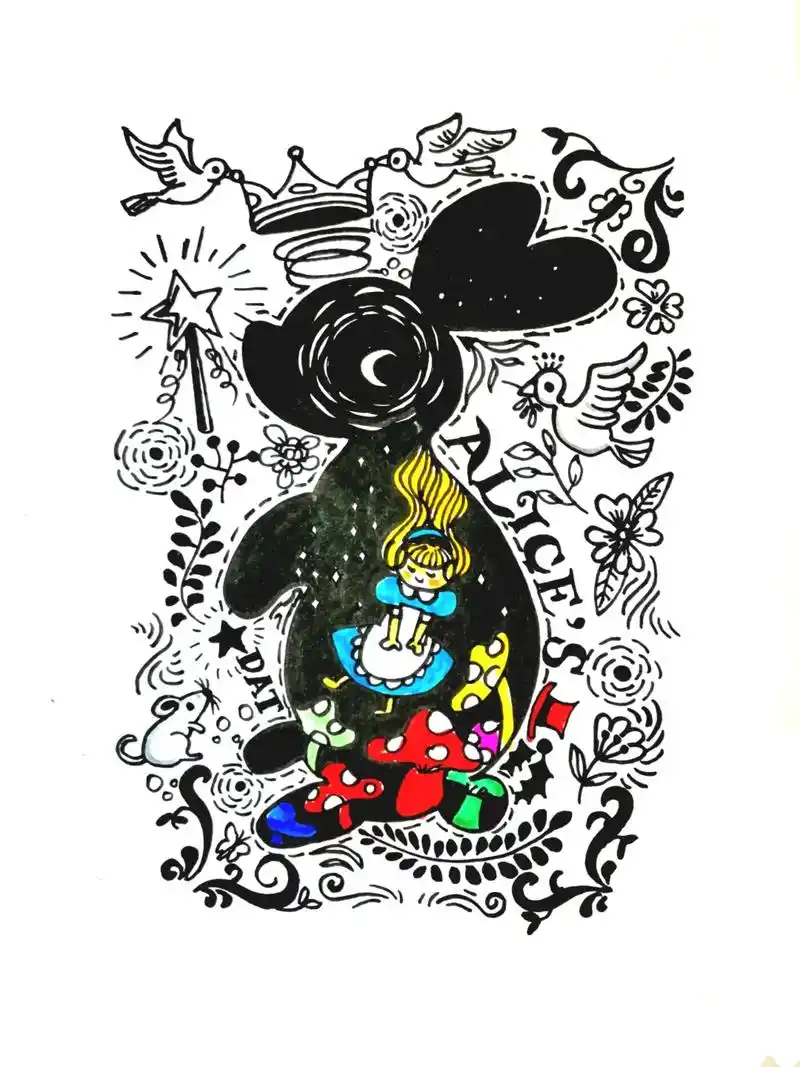 爱丽丝梦游兔子仙境.#创作灵感 #爱丽丝梦游仙境 #兔子简笔 - 抖音