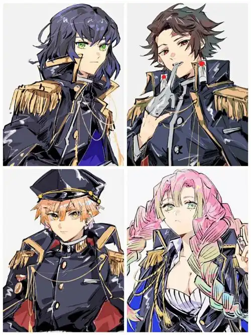 鬼灭之刃动漫人物形象军装