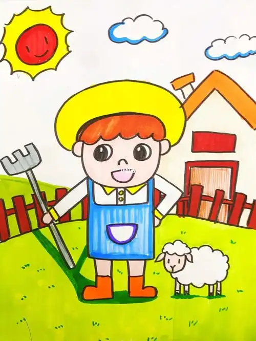 农场儿童画