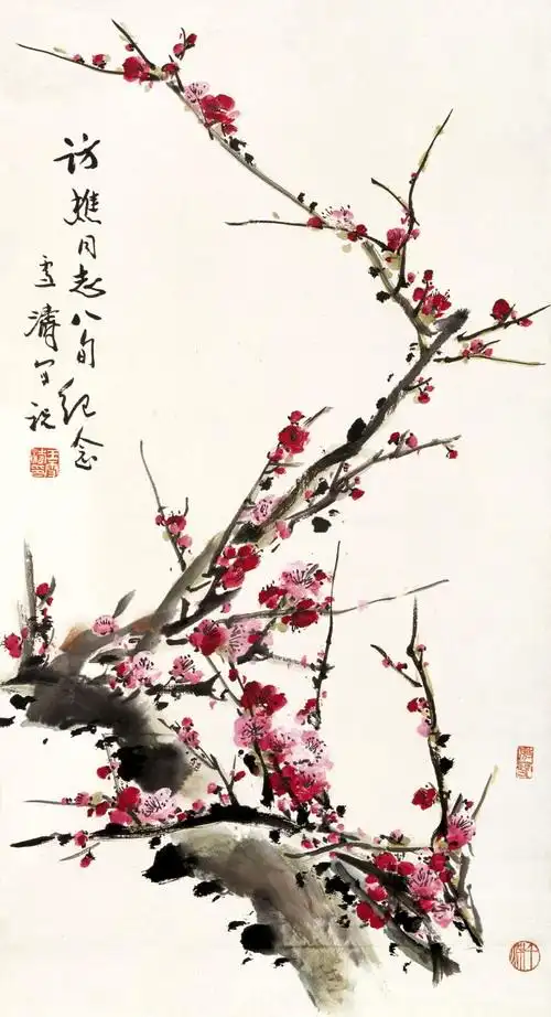 王雪涛画梅:偕淡墨晕染天色,求清新用笔简逸