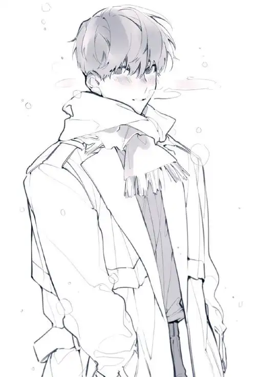 日系/韩系等风格的男生线稿 戳 97网页链接  #绘画参考素材##角色