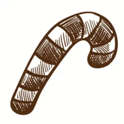 带条纹的传统硬糖单色素描轮廓