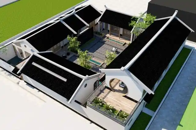 精选12套中式四合院,开春建房还是中式别墅好