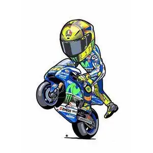 yamaha 雅马哈车队 rossi q版骑士罗西  摩托车贴纸 防水贴花