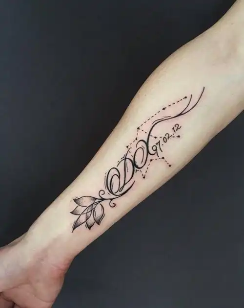 纪念纹身图片_成品手臂清新几何静物字符图腾原创纹身图案