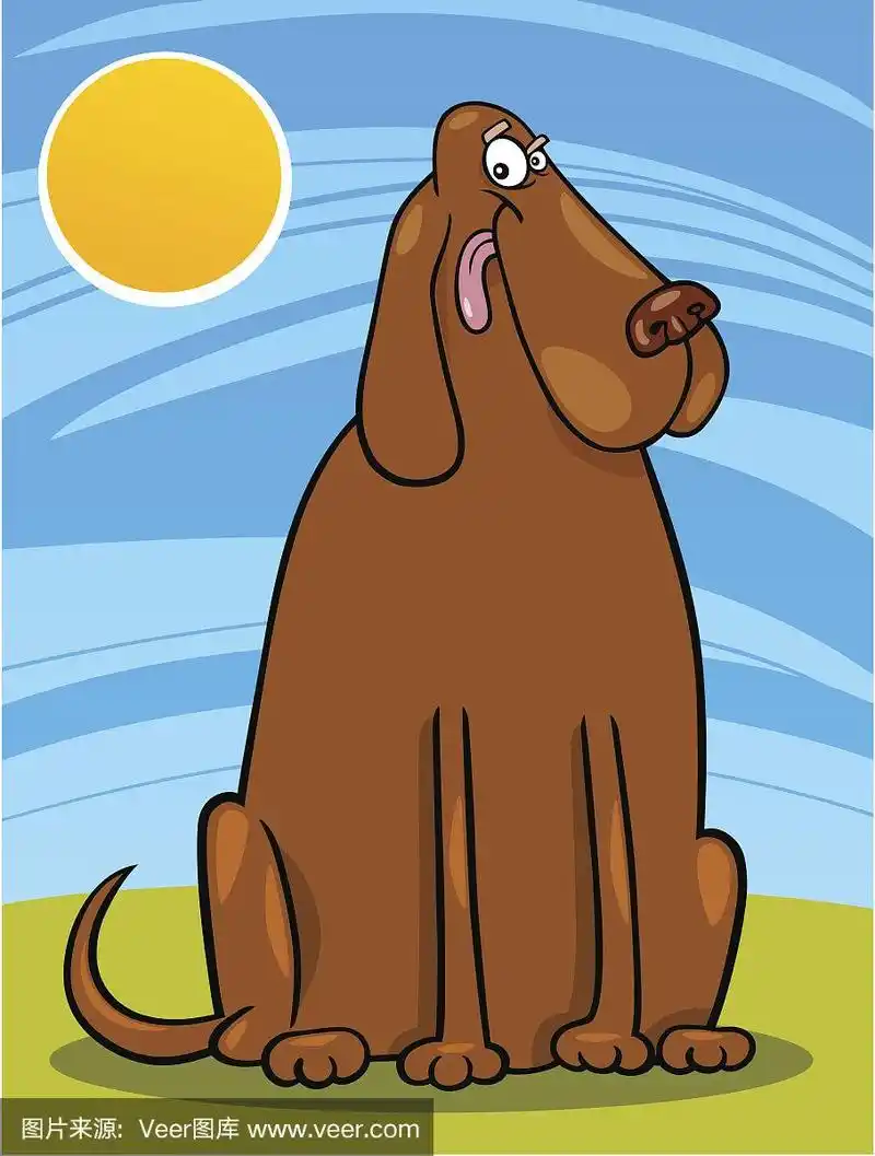 大棕色的狗卡通插图
