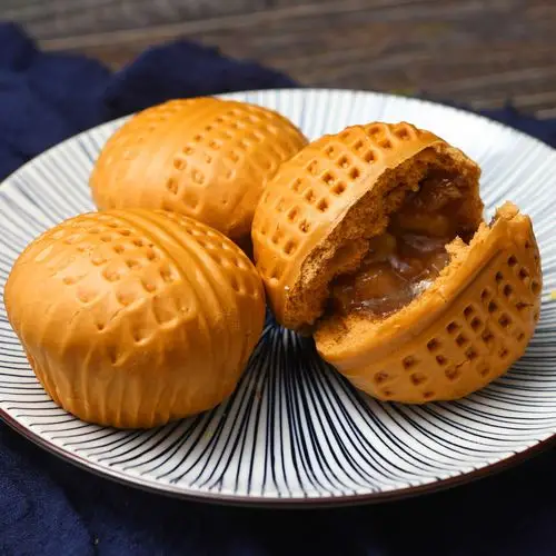 广式沙包商用600g12速食方便流心流沙核桃包子包点