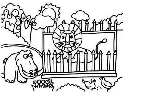 动物门口园简笔画