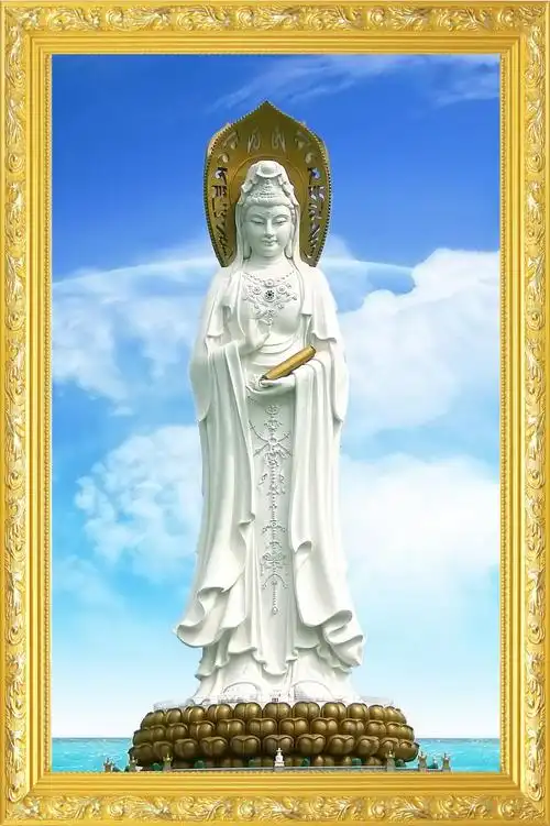 大小款 三亚南海观音菩萨 南山海上观音菩萨佛像画像挂像挂画贴画