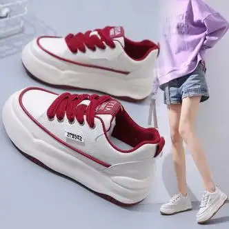 潮牌小白鞋女鞋新款潮春秋百搭运动休闲板鞋女秋冬季加绒鞋子女白黑36