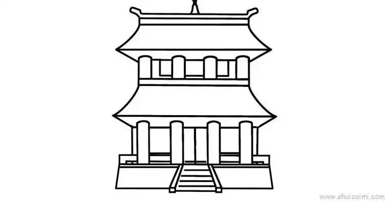 三年级古代建筑简笔画