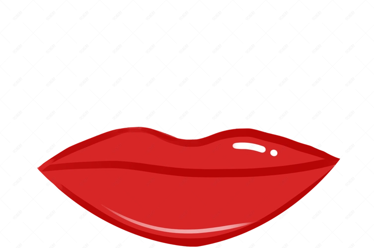 手绘红色嘴唇卡通素材