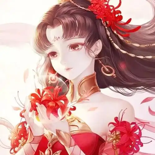 古风女生捧彼岸花头像图片