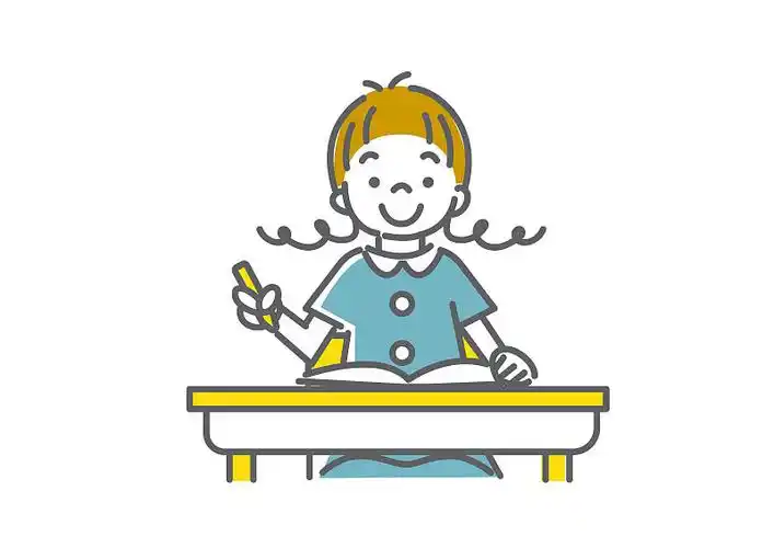 小学生,简单线条艺术插画图片下载