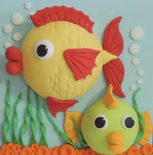 粘土小鱼游啊游