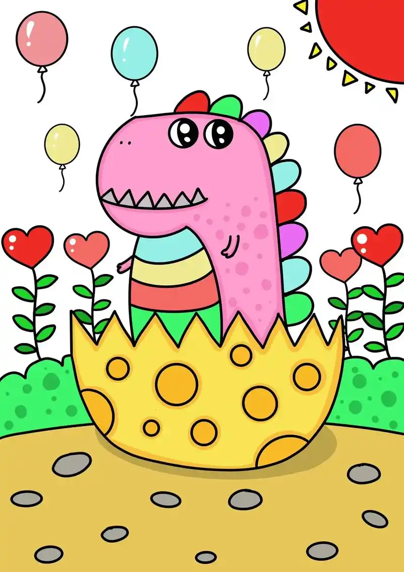 教你画可爱的小恐龙.