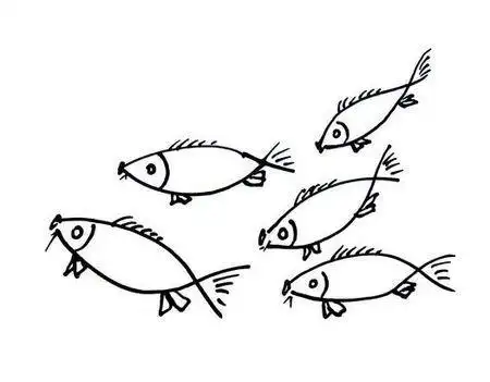 儿童水墨简笔画鱼