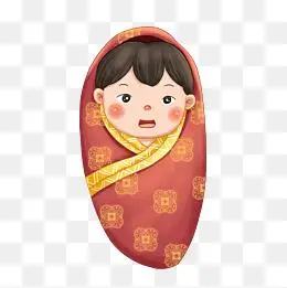 襁褓中欢笑的婴儿