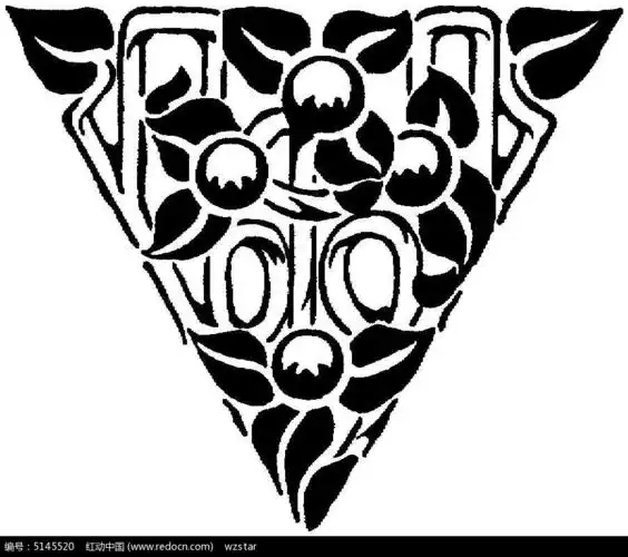 三角花卉雕刻参考图