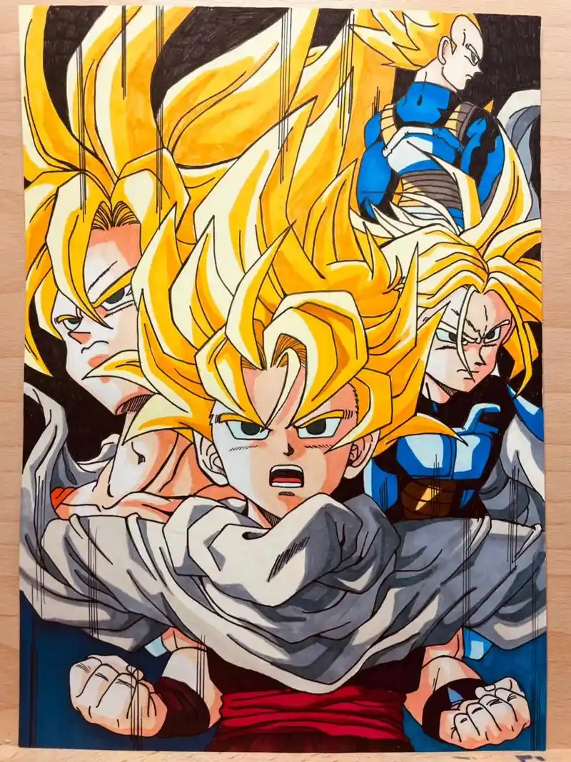 手绘 #动漫手绘 #马克笔手绘 #日常瞎画 #龙珠 #临摹 - 抖音