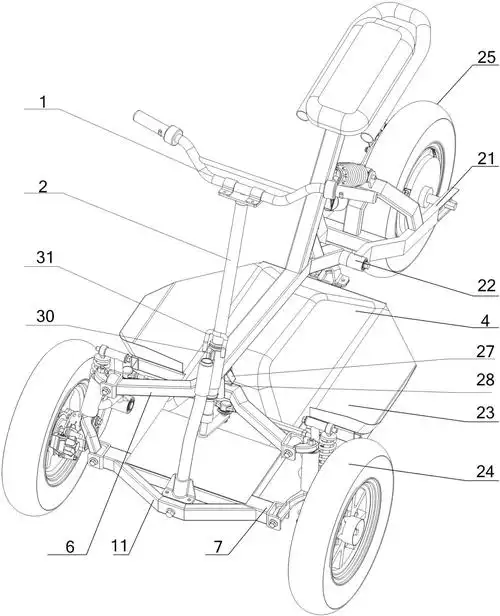 cn108116577a_可侧倾倒三轮电动车在审