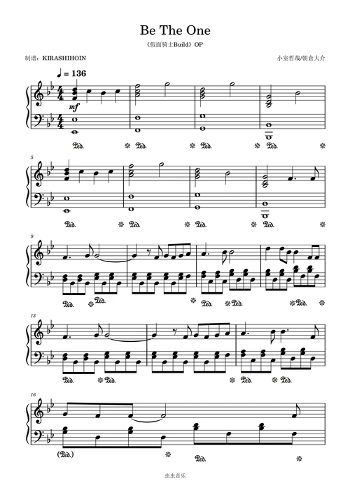 be the one(《假面骑士build/假面骑士创骑》op)钢琴谱-fanfare-虫虫