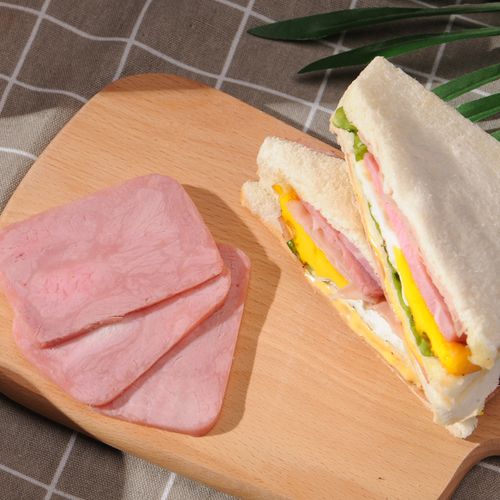 火腿天津国顺纯肉盐水三明三明治治方鸡蛋早餐火腿