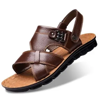 高档男士凉鞋夏季2020新款休闲沙滩鞋潮中老年两用外穿爸爸男拖鞋