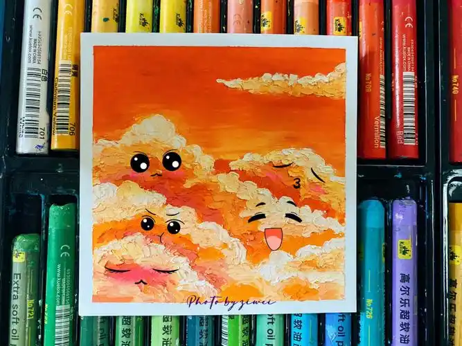 油画棒风景作品火烧云详细教程