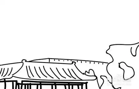 故宫御花园简笔画